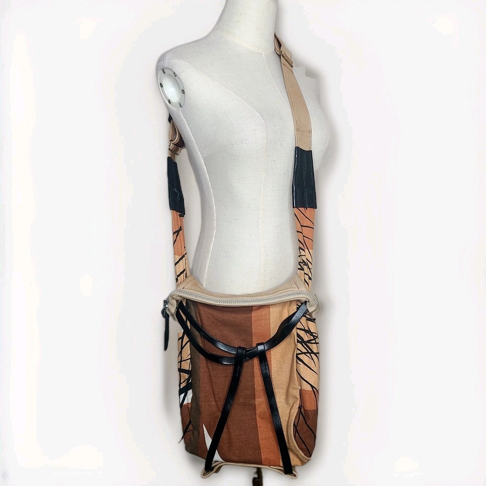 Thaddeus Dubois Leather Fabric Leather Harness Crossbody Bag‎ Purse Boho